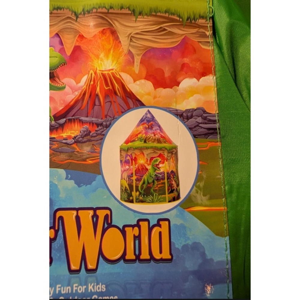 Dinosaur World Kids Tent Playhouse 39"x39"x51" Ages 3+ Indoor Outdoor Fun Game - Picture 3 of 3